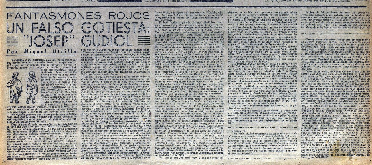 Fantasmones Rojos, que escribía Miguel Utrillo, el 8 de noviembre de 1939, en el diario Solidaridad Nacional. 